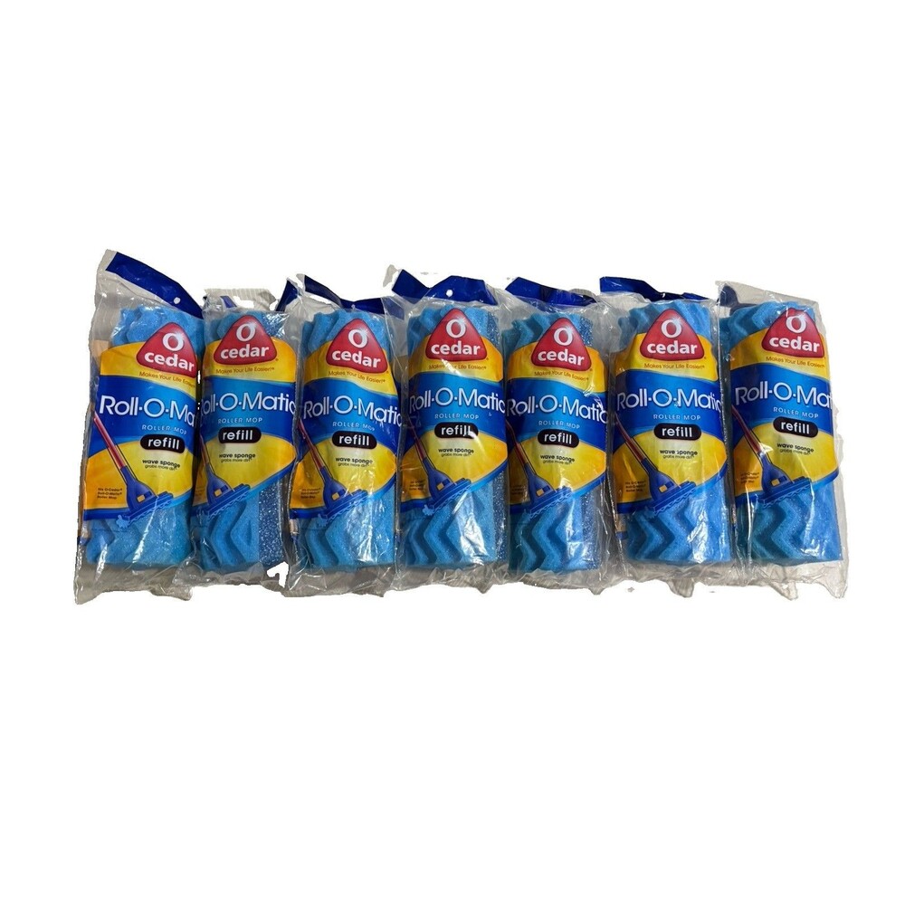 Lot Of 7 O-Cedar Roll-O-Matic Roller Mop Replacement Heads 9” New Sealed *Read*